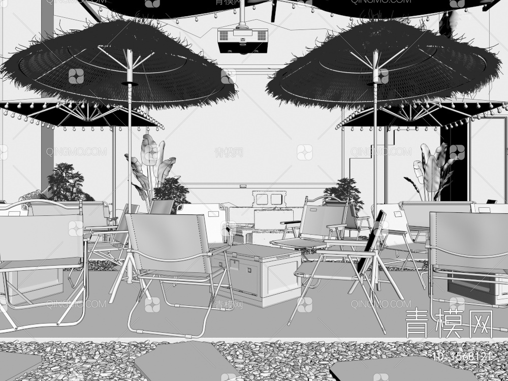 露营餐厅 网红餐厅3D模型下载【ID:1568121】