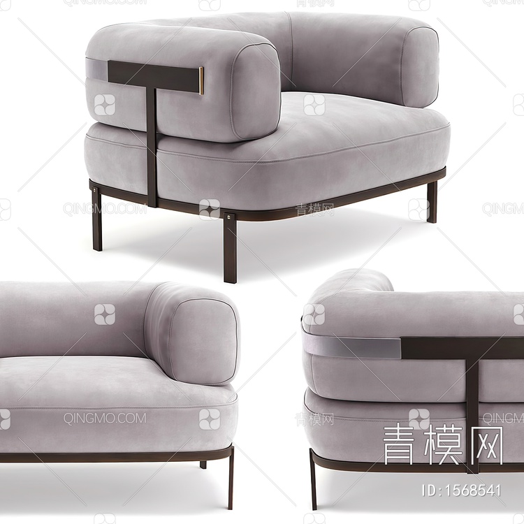 单人沙发3D模型下载【ID:1568541】