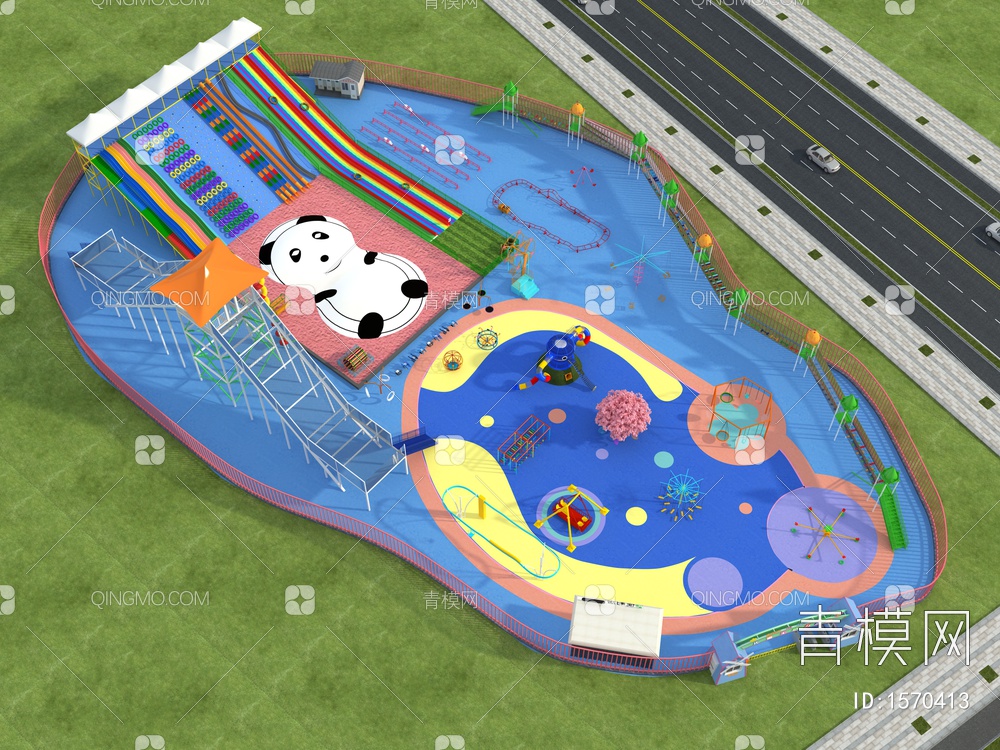 儿童乐园、无动力游乐园3D模型下载【ID:1570413】