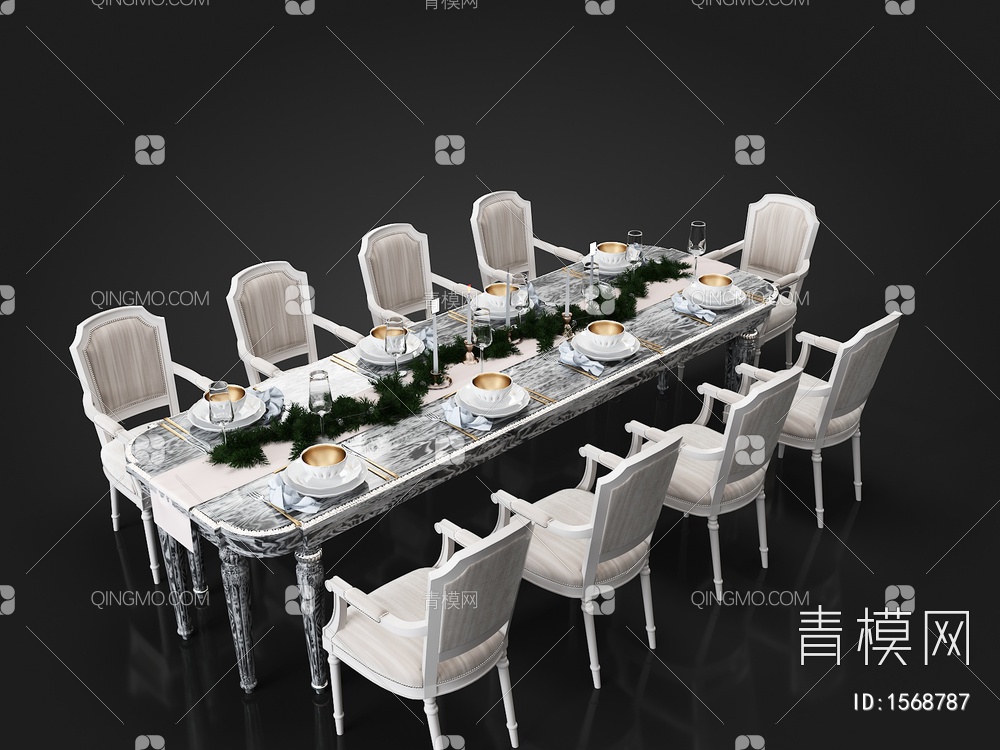 餐桌椅3D模型下载【ID:1568787】