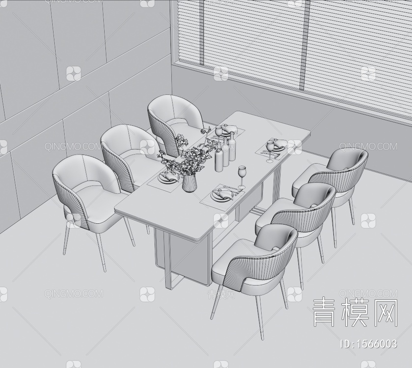 餐桌椅3D模型下载【ID:1566003】