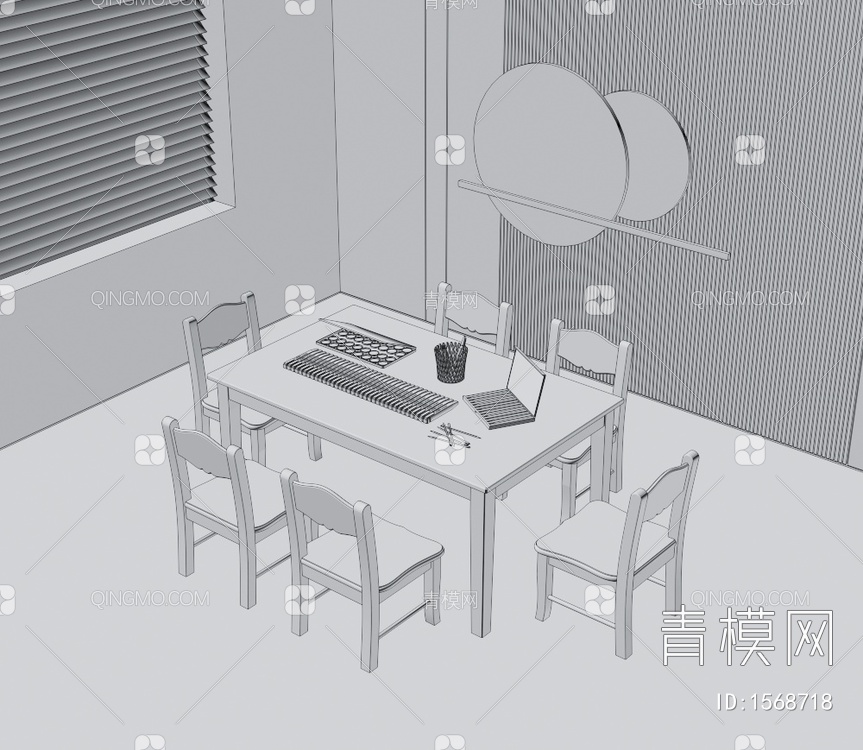 儿童桌椅3D模型下载【ID:1568718】