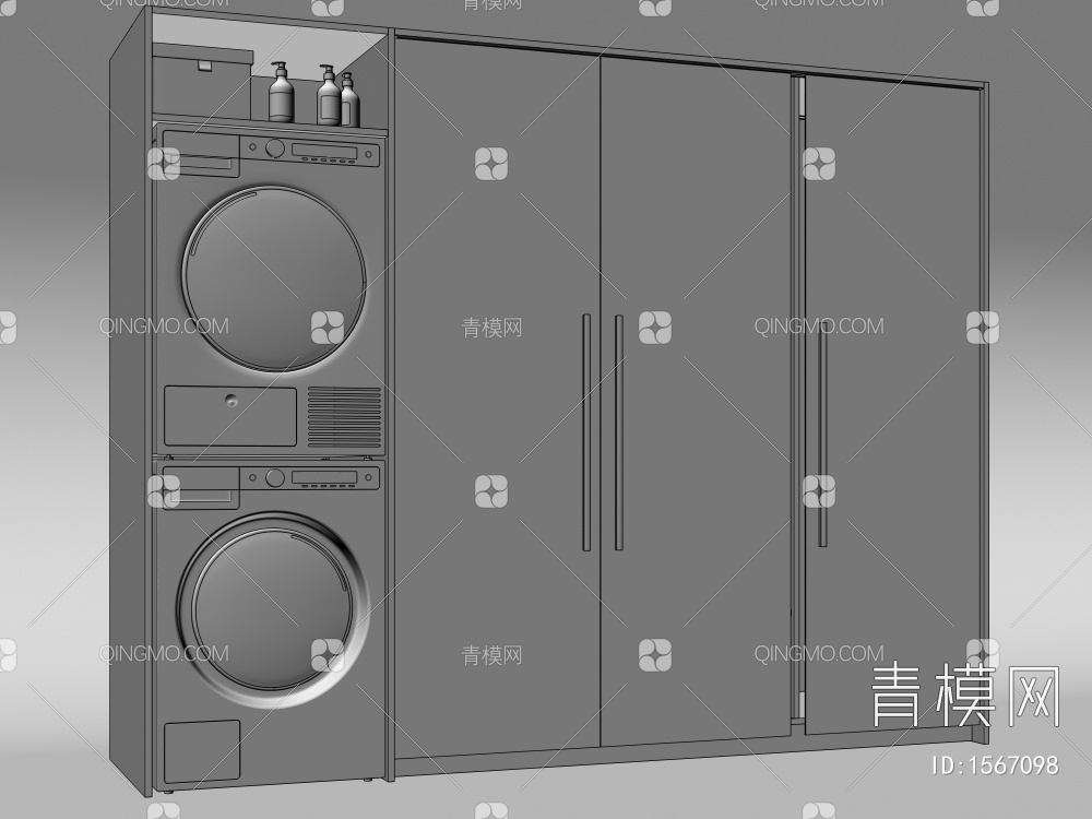 洗衣机柜3D模型下载【ID:1567098】