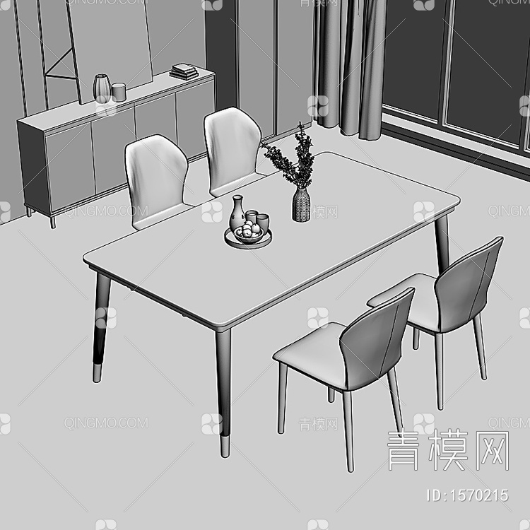 餐桌椅3D模型下载【ID:1570215】