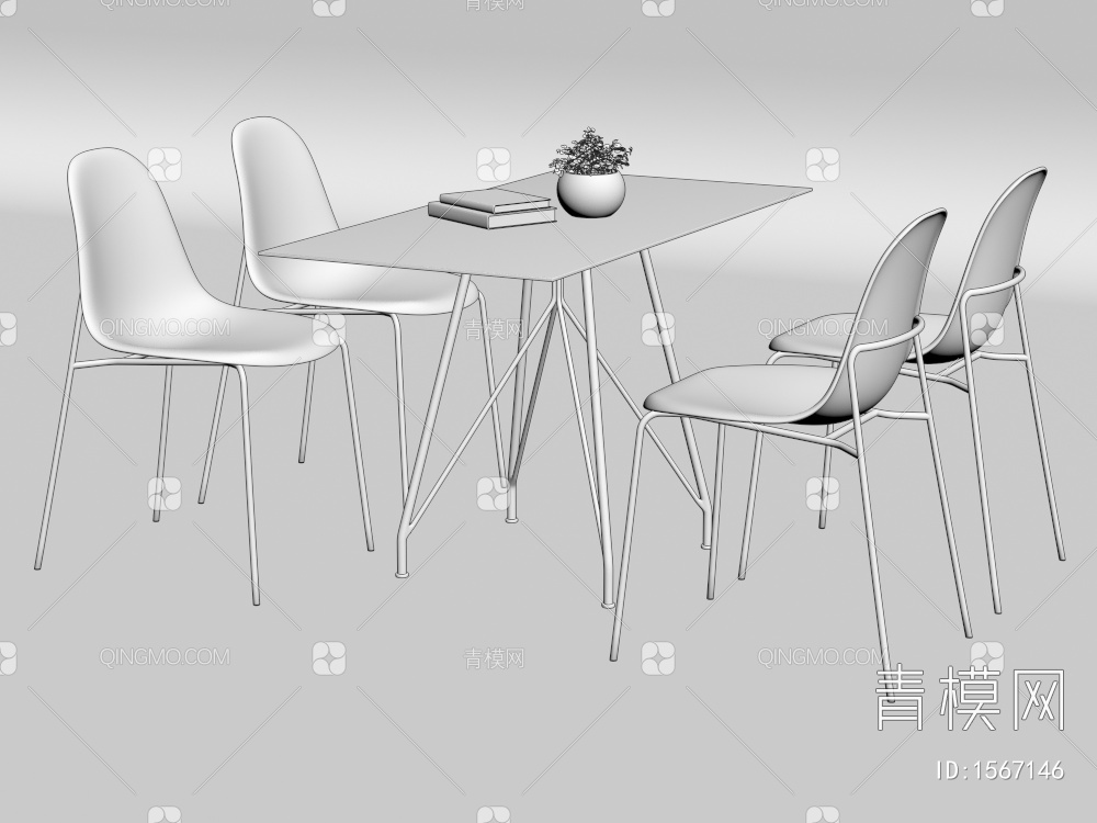 休闲桌椅组合3D模型下载【ID:1567146】