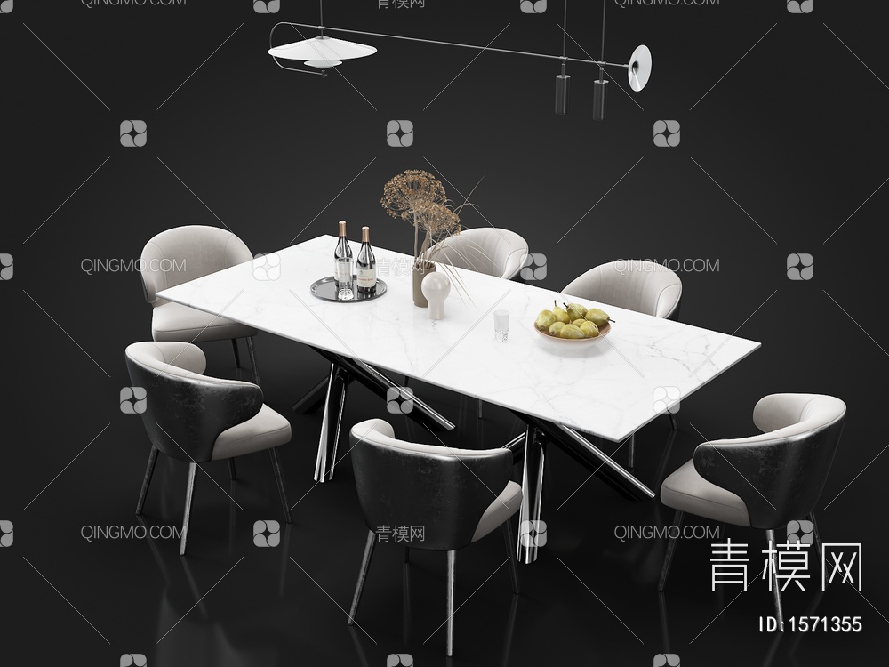餐桌椅3D模型下载【ID:1571355】