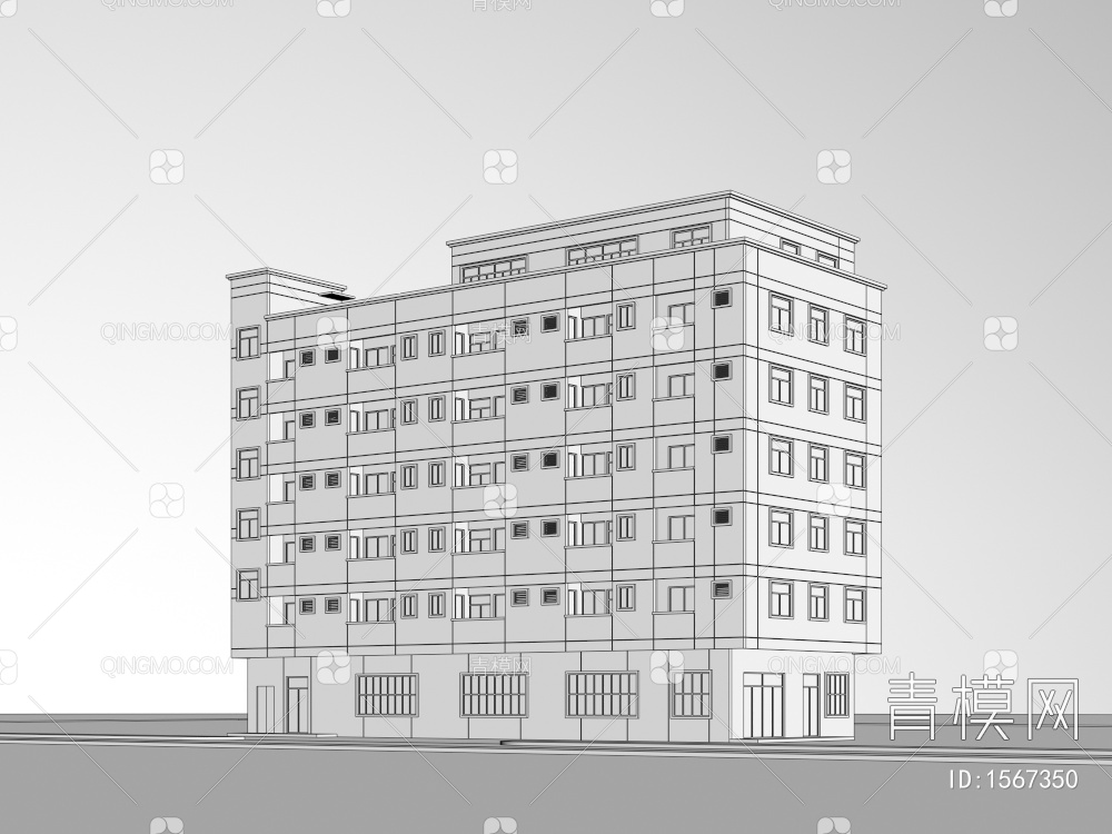 宿舍住宅楼3D模型下载【ID:1567350】
