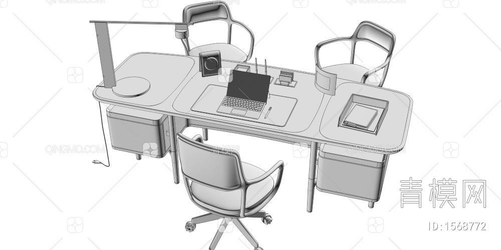 办公桌椅3D模型下载【ID:1568772】