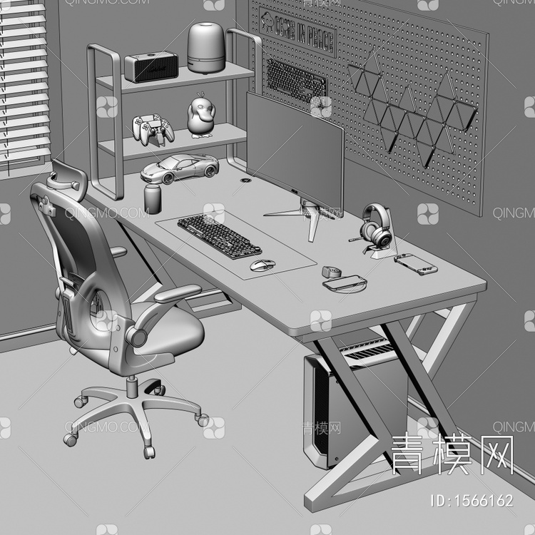 电竞桌椅组合3D模型下载【ID:1566162】