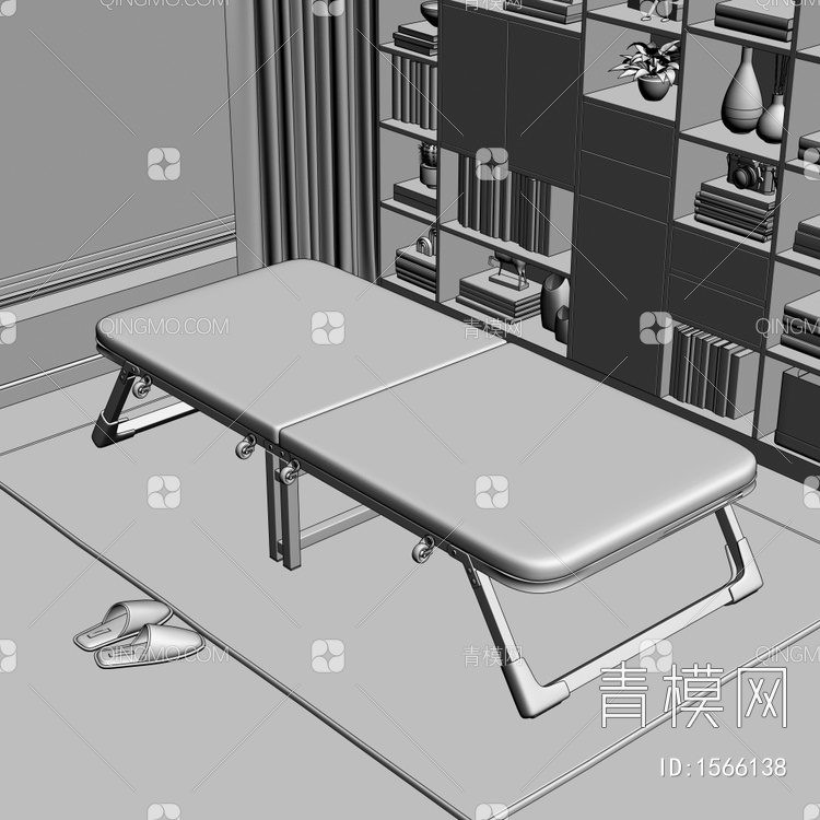 单人折叠床午休床午睡床3D模型下载【ID:1566138】