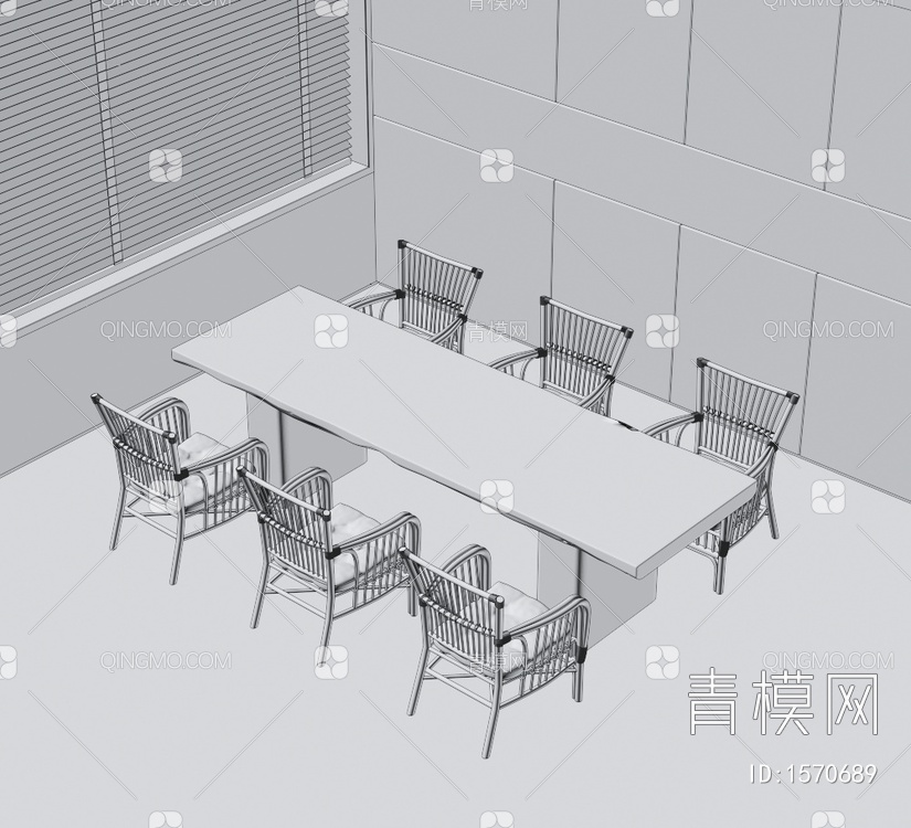 餐桌椅3D模型下载【ID:1570689】