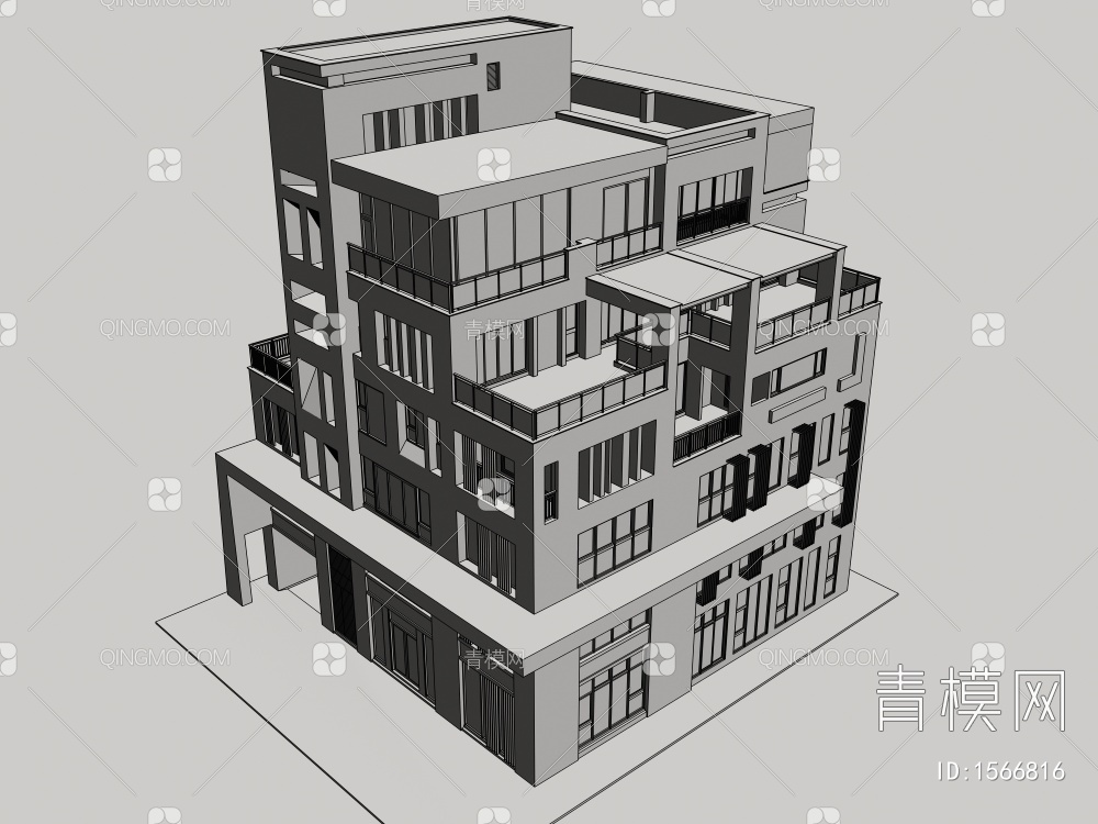 别墅，小区房，自建房，独栋别墅，小区低层3D模型下载【ID:1566816】