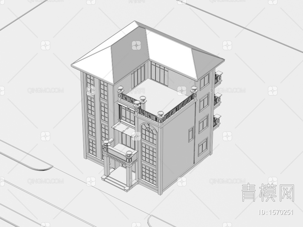 私宅别墅3D模型下载【ID:1570251】