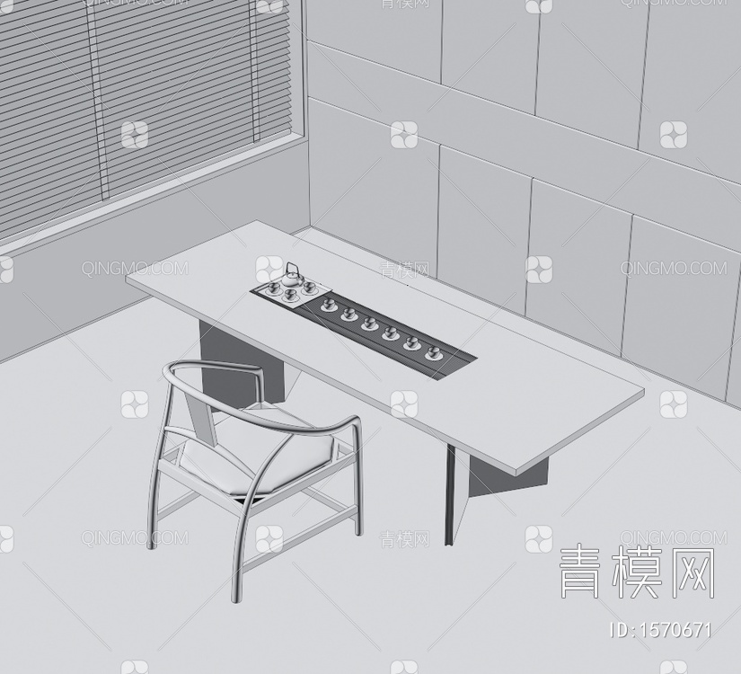 茶桌椅3D模型下载【ID:1570671】