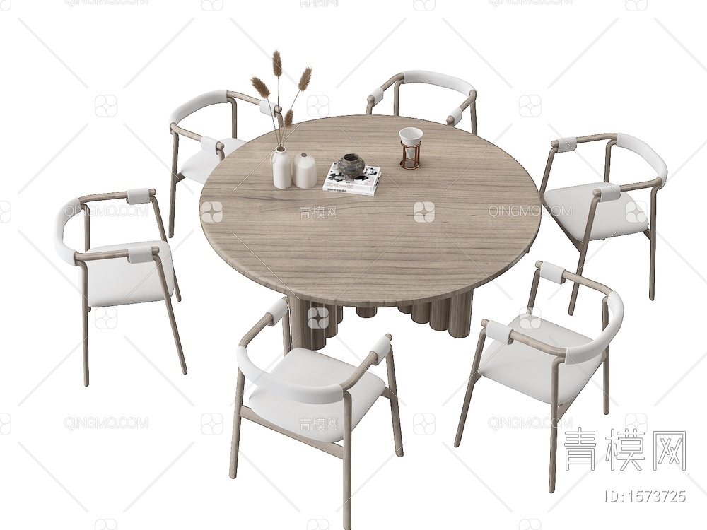 圆形餐桌椅3D模型下载【ID:1573725】
