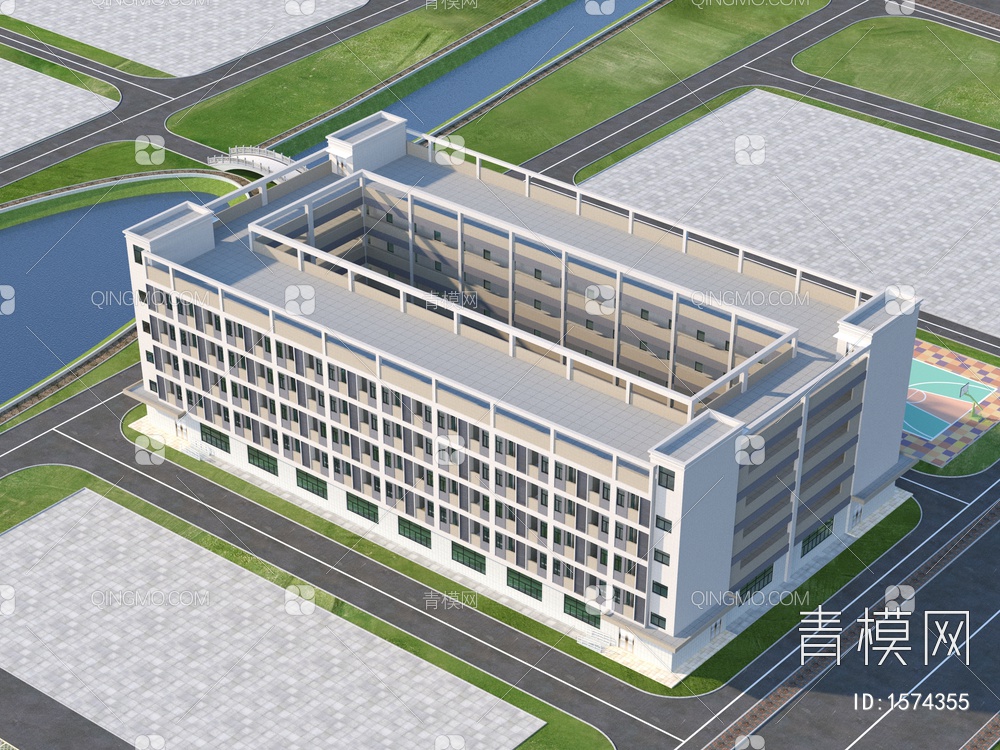 厂区宿舍楼3D模型下载【ID:1574355】