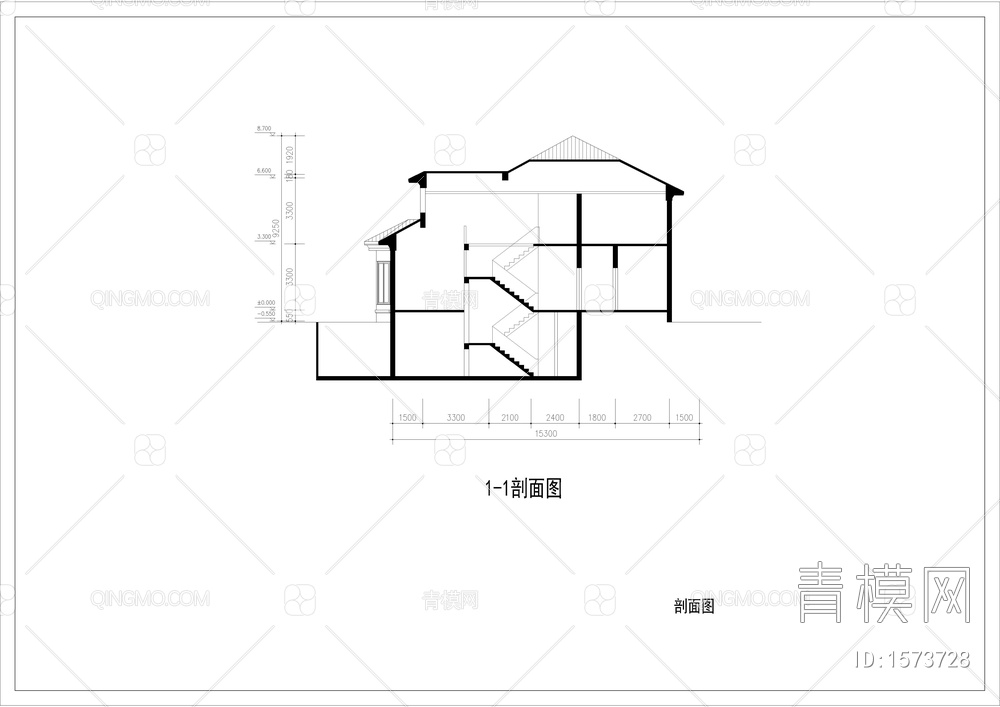 2层别墅设计方案图【ID:1573728】