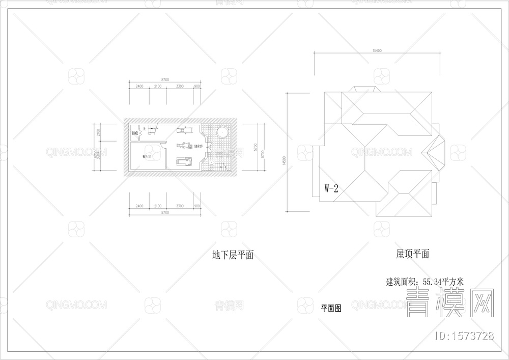 2层别墅设计方案图【ID:1573728】