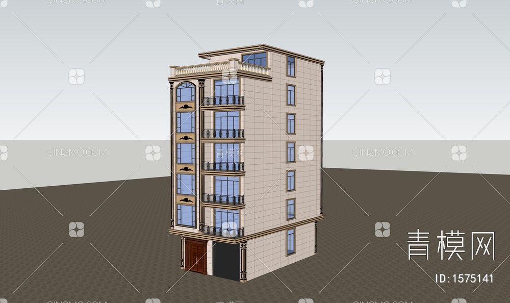 独栋别墅SU模型下载【ID:1575141】