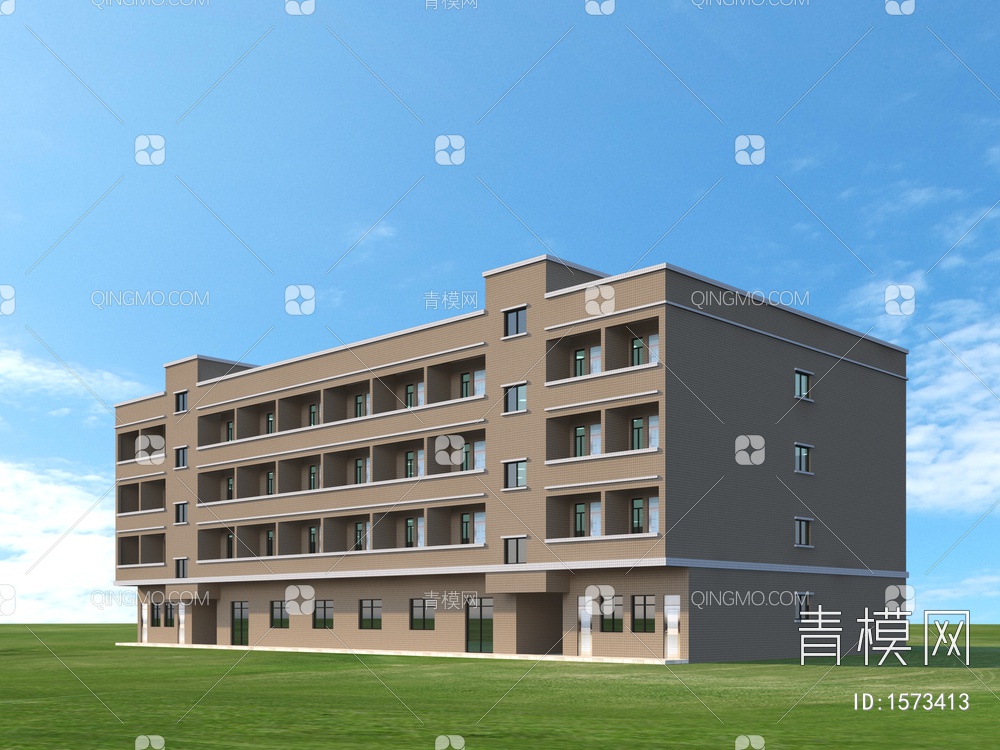 厂房宿舍楼3D模型下载【ID:1573413】