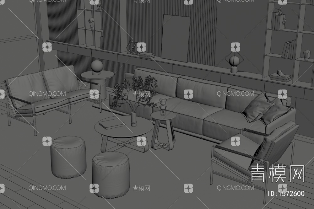 Minotti沙发茶几组合3D模型下载【ID:1572600】