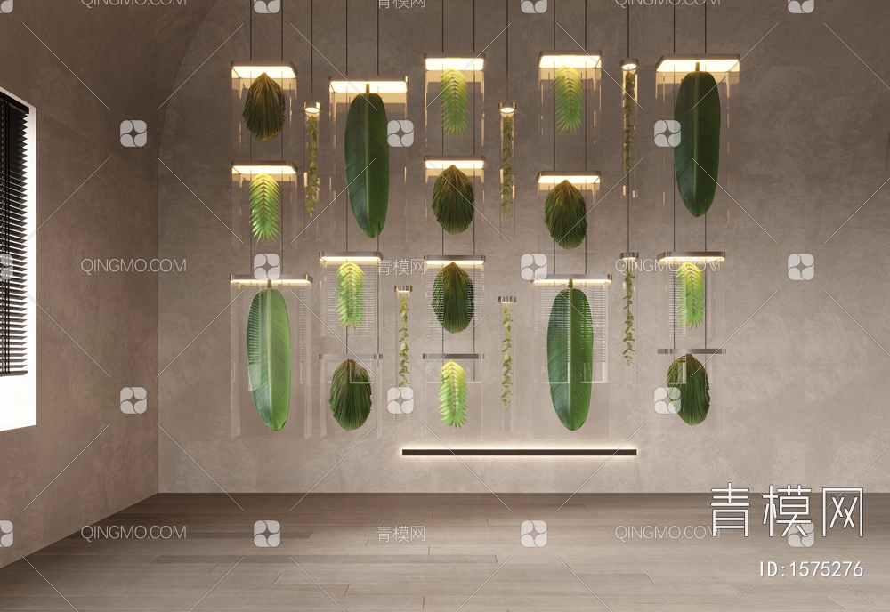 艺术灯玻璃植物绿植墙隔断3D模型下载【ID:1575276】