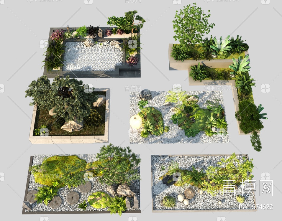 园林景观 花池 景观节点3D模型下载【ID:1760145】