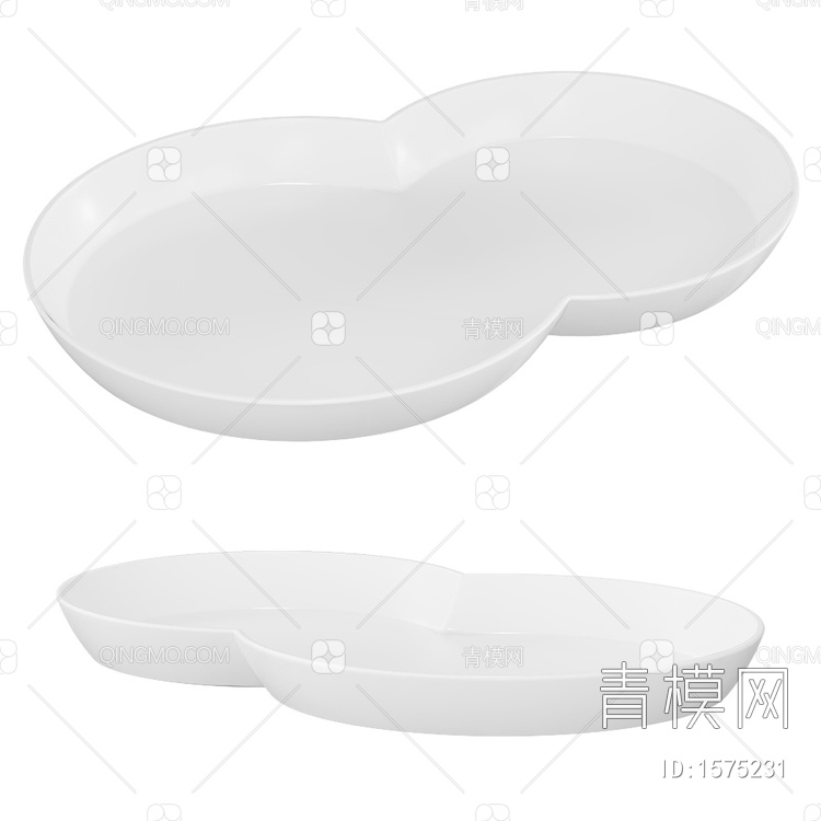 Plate双盘式盘子3D模型下载【ID:1575231】