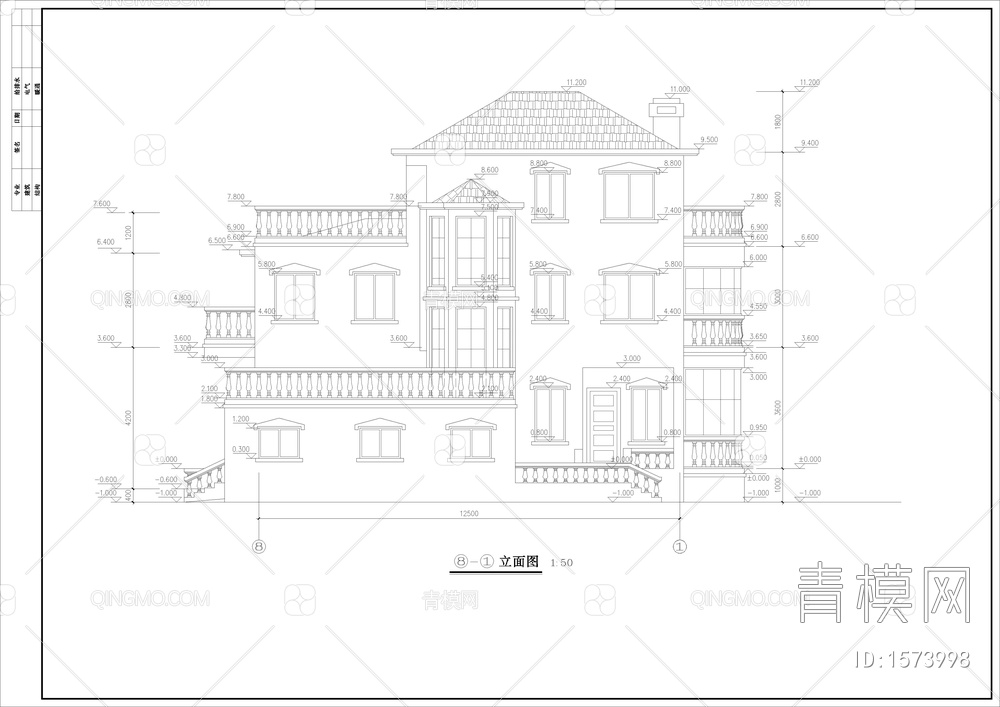 独栋别墅建筑图【ID:1573998】