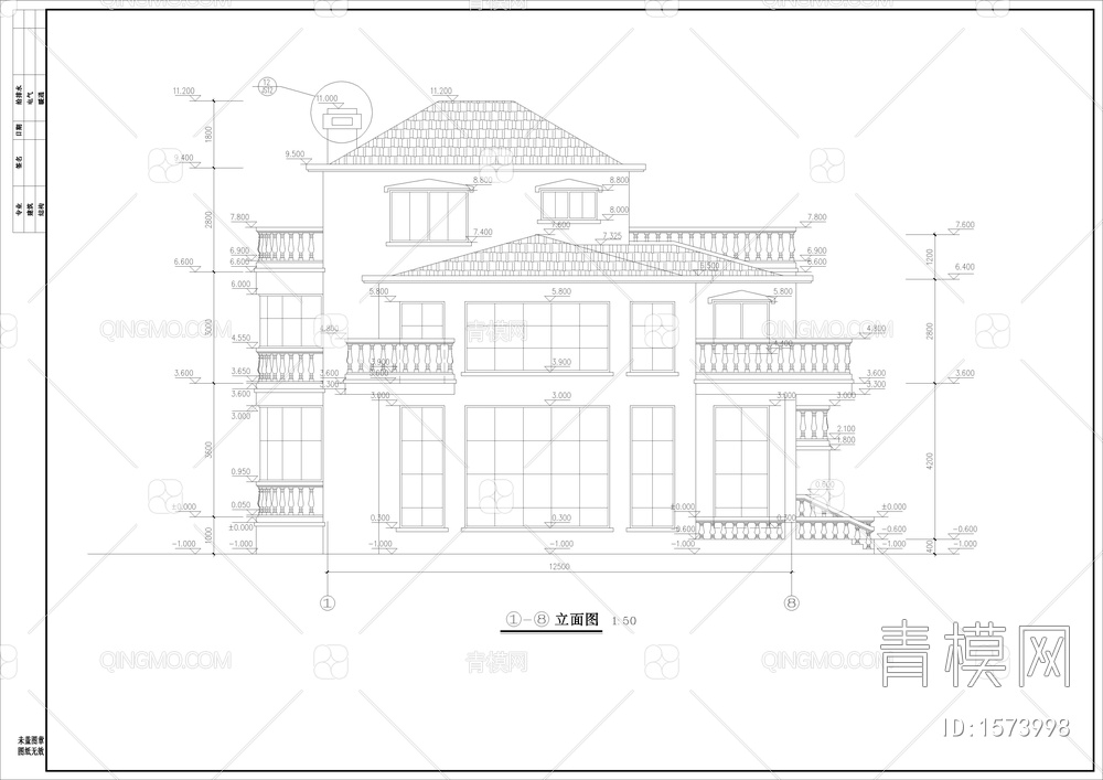 独栋别墅建筑图【ID:1573998】