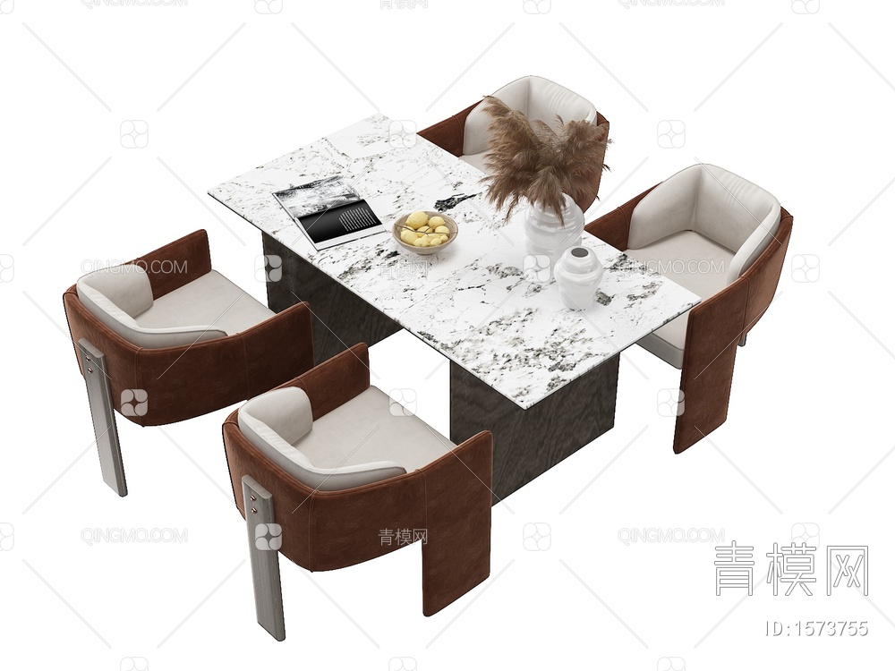 4人餐桌椅3D模型下载【ID:1573755】
