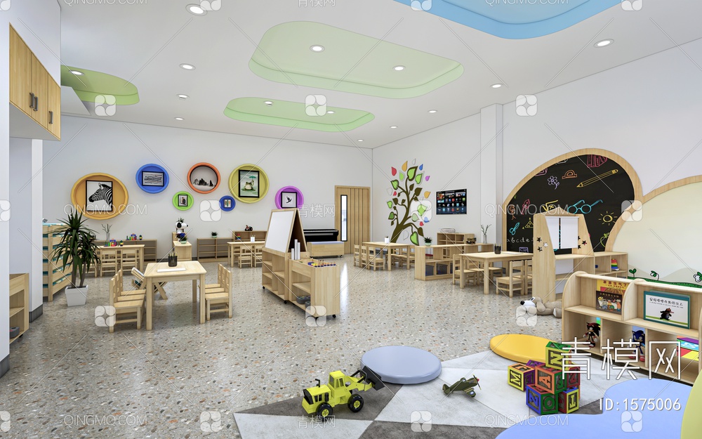 幼儿园教室 儿童活动空间  儿童活动区 儿童活动室SU模型下载【ID:1575006】