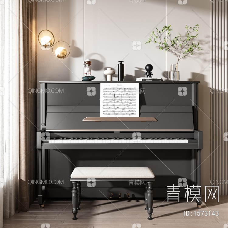 钢琴3D模型下载【ID:1573143】