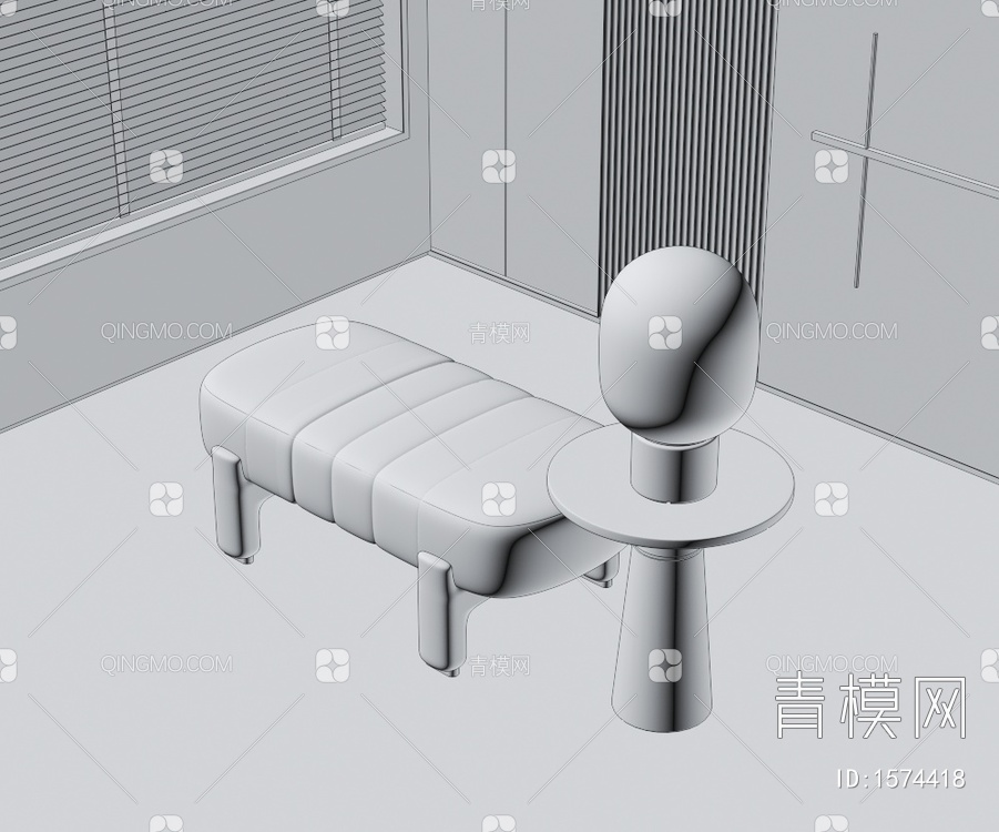 沙发凳3D模型下载【ID:1574418】