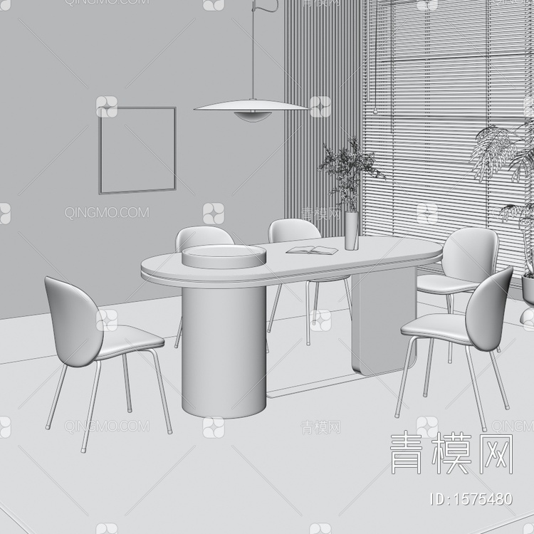 餐桌 餐椅 桌子 饰品 摆件3D模型下载【ID:1575480】