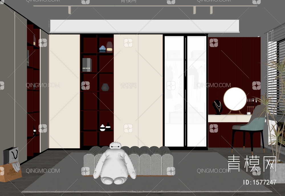 衣帽间SU模型下载【ID:1577247】