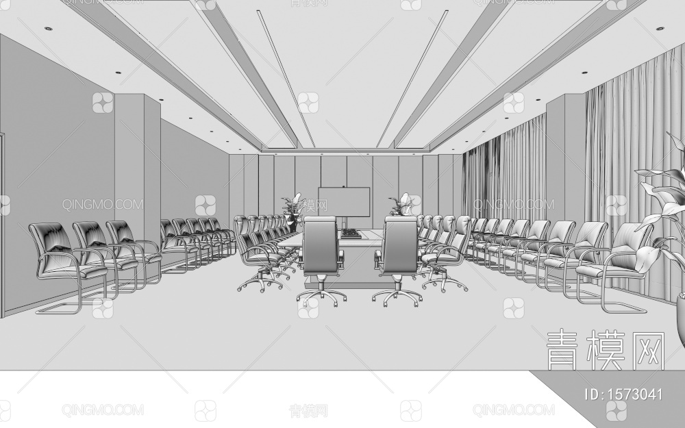 会议室  公司会议室3D模型下载【ID:1573041】