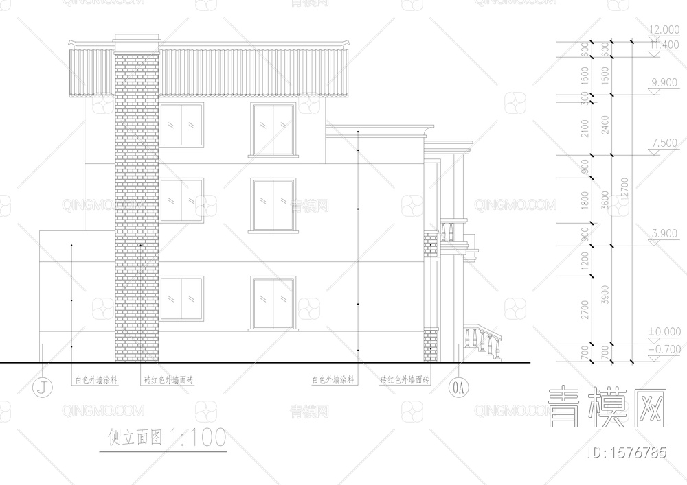 农村别墅住宅建筑图【ID:1576785】