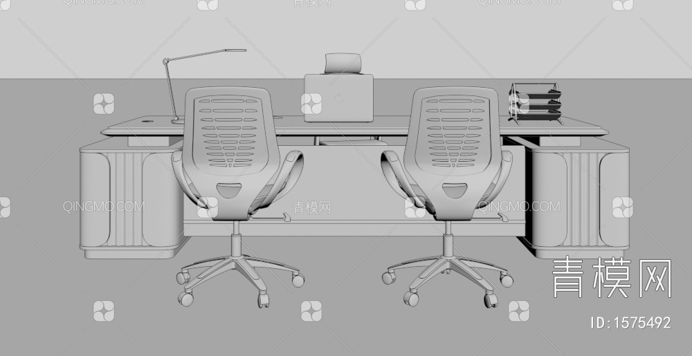 办公桌椅组合3D模型下载【ID:1575492】