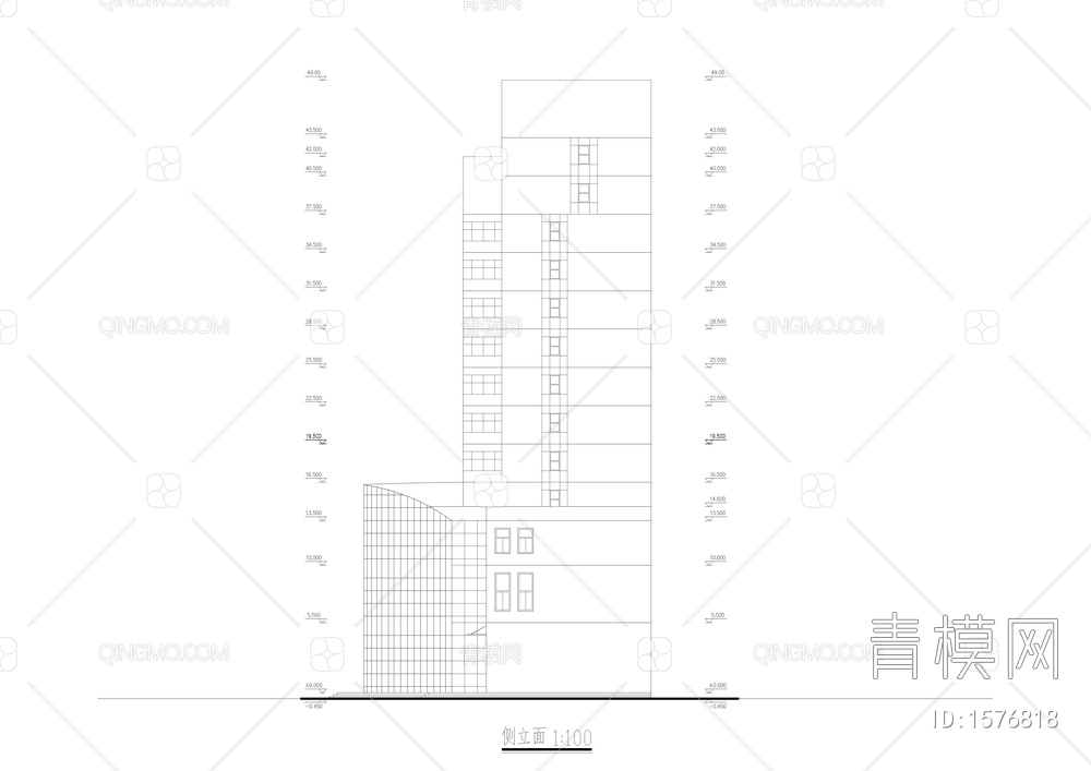 宾馆建筑方案设计图纸【ID:1576818】