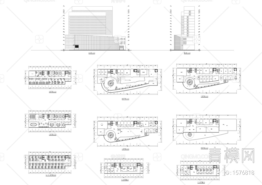 宾馆建筑方案设计图纸【ID:1576818】