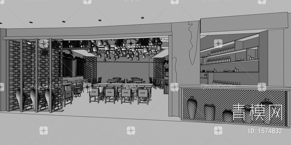 商场餐厅3D模型下载【ID:1574832】