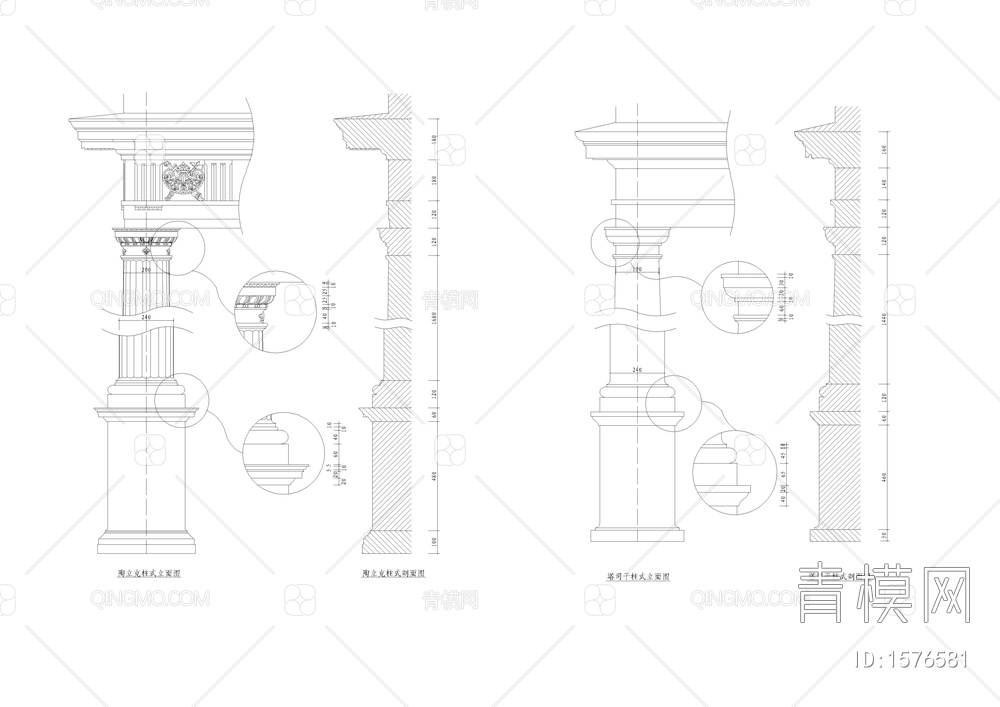 CAD图块大全-西式柱【ID:1576581】