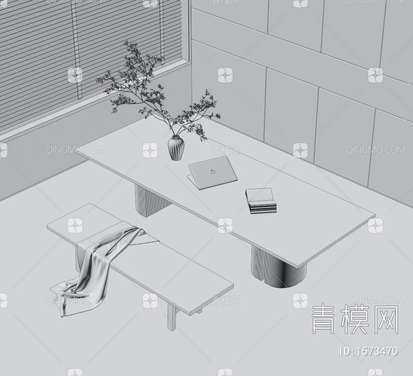 书桌椅3D模型下载【ID:1573470】
