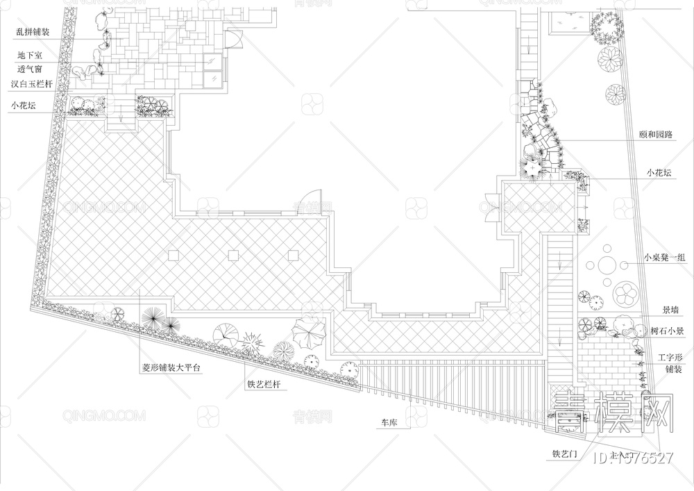 别墅花园设计平面图【ID:1576527】
