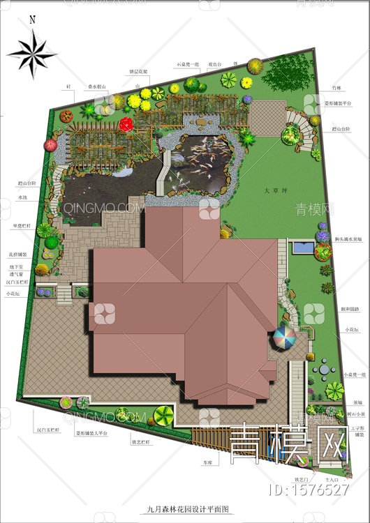 别墅花园设计平面图【ID:1576527】