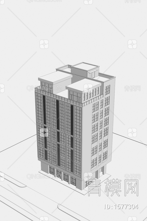 公寓住宅楼3D模型下载【ID:1577304】
