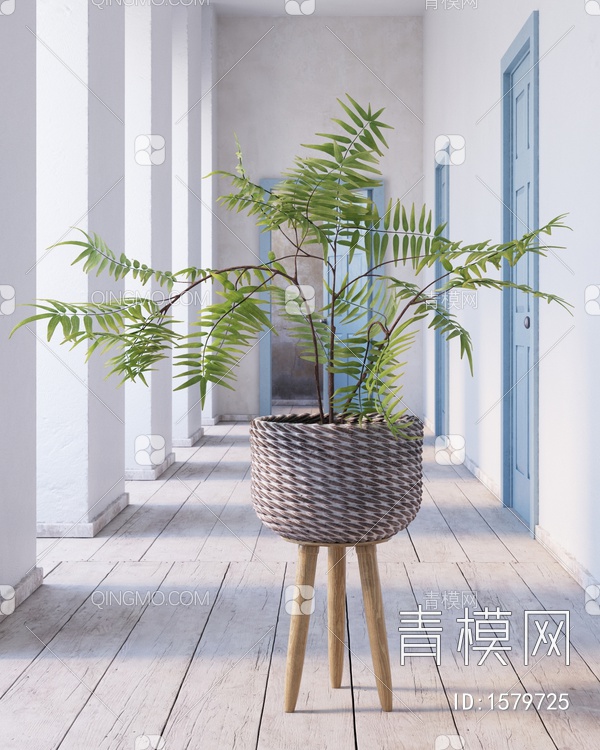 植物盆栽3D模型下载【ID:1579725】