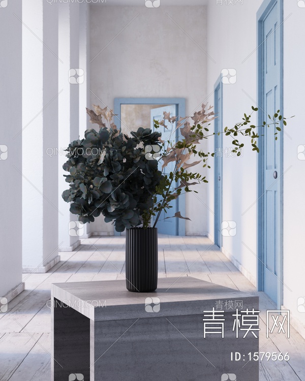 花卉 花瓶3D模型下载【ID:1579566】