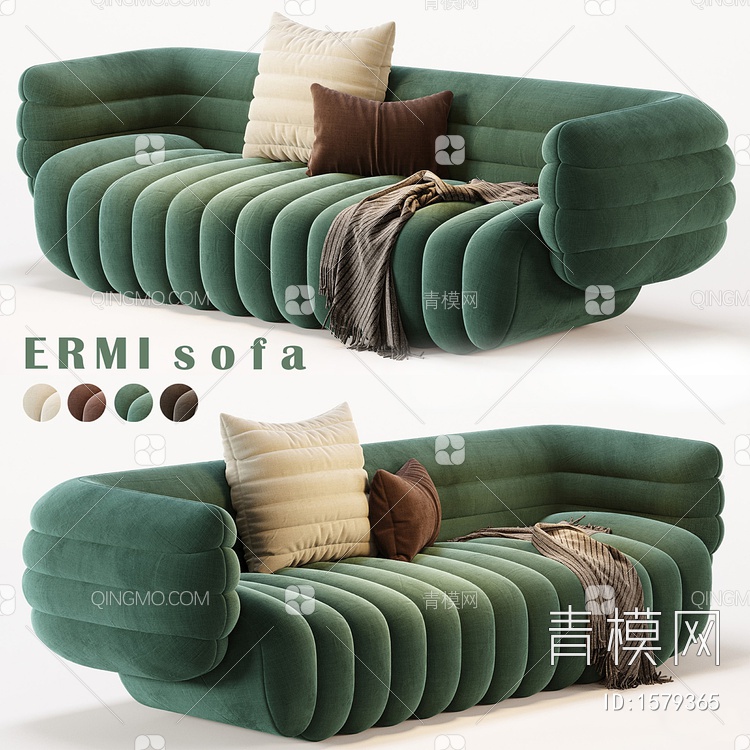 双人沙发，轻便沙发，ERMI沙发3D模型下载【ID:1579365】